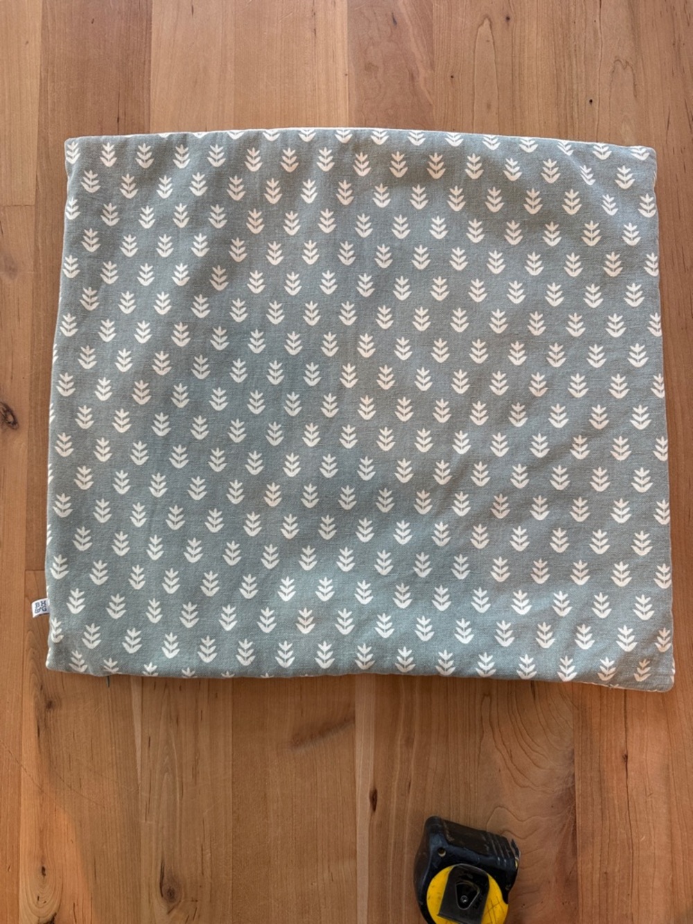 Blue and cream Patterned Throw Pillow Cover - 18” x 20”
